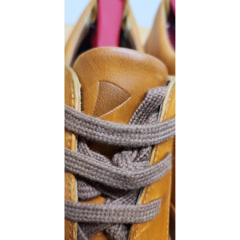 JAK Nova Tan Leather Low Top Sneakers Mens 43 Brown Made in Portugal